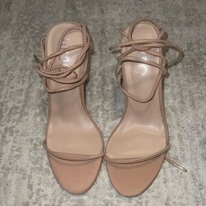 EGO BEIGE LACE UP HEELS!!